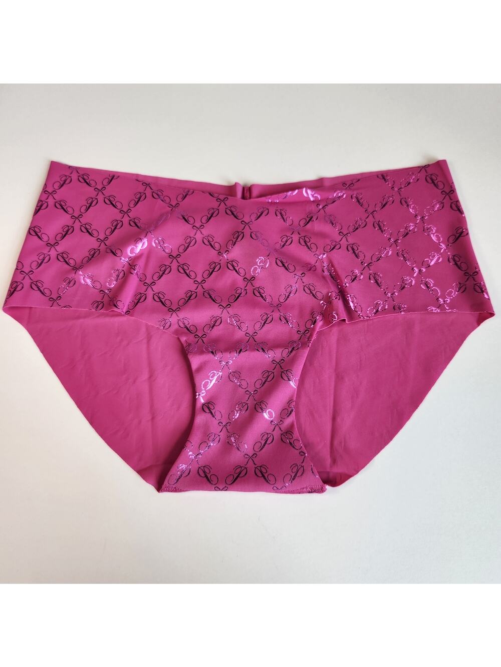 Victoria's Secret No Show Hiphugger Panty - Hot Pink Foil Shine - Medium - NWT